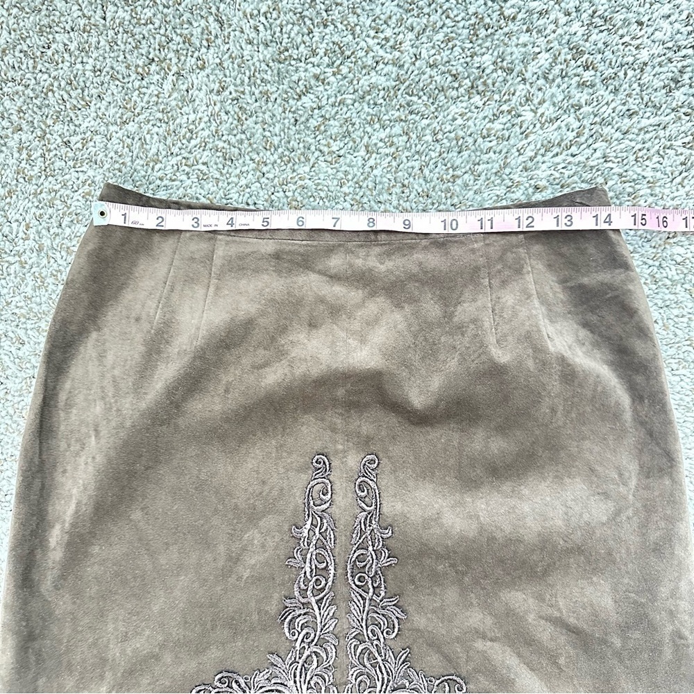 Tracy Reece Brown suede skirt size 6 - Picture 7 of 8